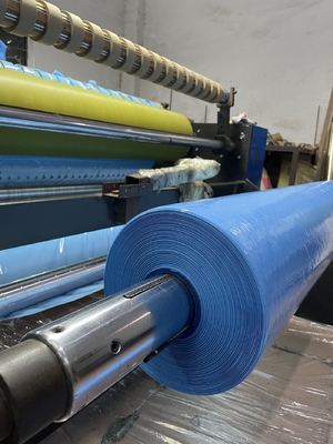 Blue PVC Brush Wire Packaging Film Roll 65mm Diameter